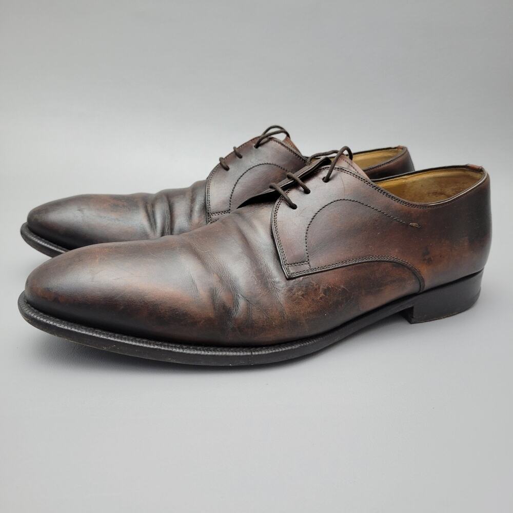 Magnanni Mens Oxfords Leather Lace Up Shoes Brown 15190 Made In Spain 11.5